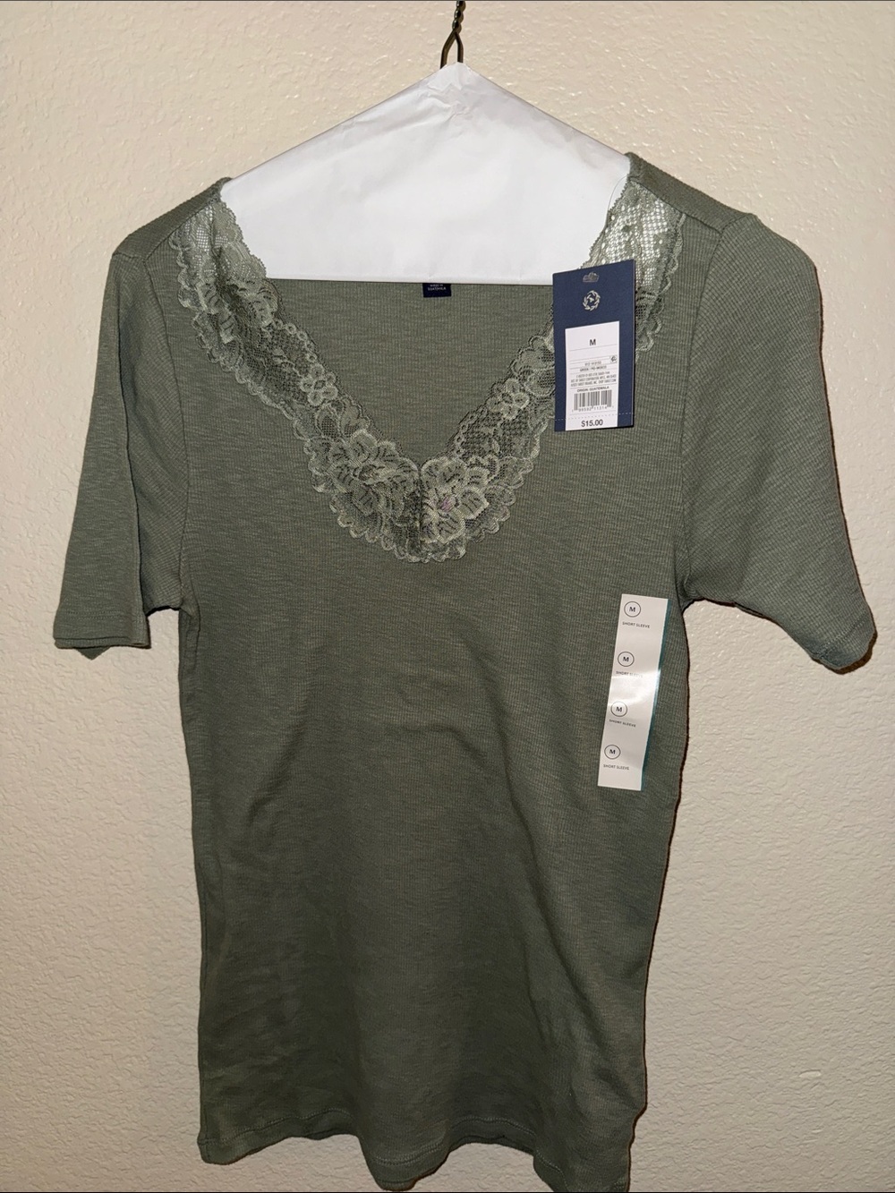 Universal Thread Lace-Trim V-Neck Camisole - Sage